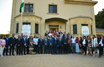 As part of celebrations to commemorate the 75 years of India’s Independence, Embassy of India, Baku organized an event on September 16, 2021, to celebrate Indian Technical & Economic Cooperation (ITEC) Day 2021. The event was attended by H.E. Mr. Rauf Hajiyev, Deputy Minister of Ecology and Natural Resources of the Republic of Azerbaijan, H.E. Mr. Soltan Mammadov, Hon’ble Member of Parliament, senior officers from Ministry of Ecology, Ministry of Foreign Affairs and other Ministries of the Republic of Azerbaijan, ITEC Alumni, heads of Indian community associations in Azerbaijan and media representatives.